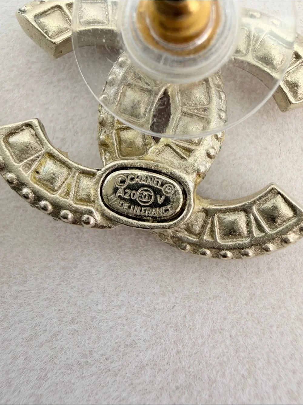 Chanel Crystal Timeless CC Earrings Studs